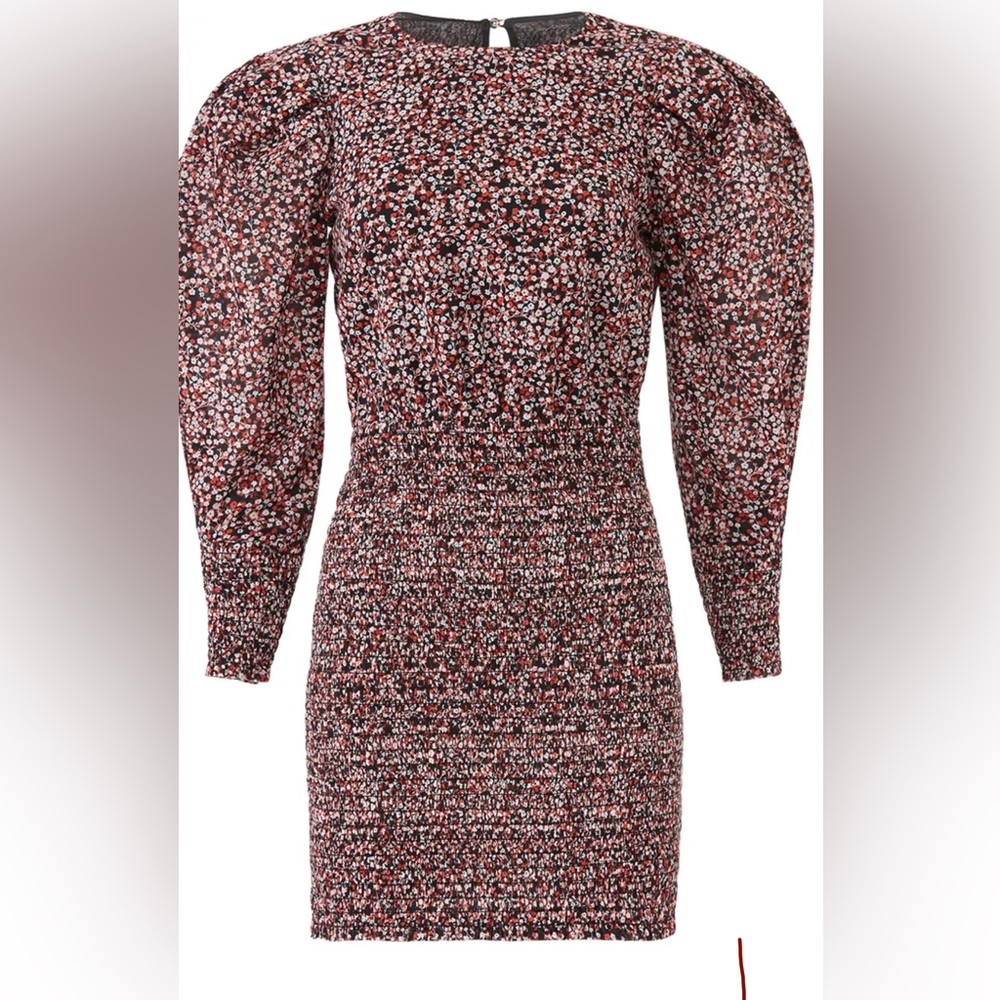 Rebecca Minkoff Red and White Sheath Dress Long Sleeve